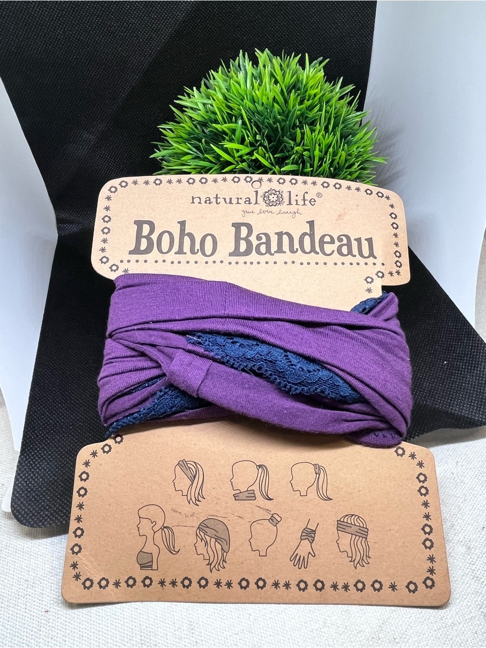 NATURAL LIFE Purple & Navy Girls Boho Twist Headband